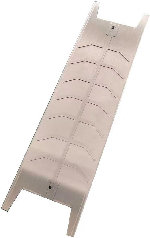 Stainless steel flame salmon holder for fire bowls and kettle barbecues, offering adjustable tilt angles and dishwasher
