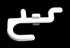 JSP Manufacturing Non-Locking Plastic J Hook Style Hooks, Garage Tool Storage Pegboard Accessories (500, White)