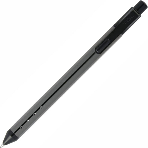 TUL Fine Writing Solid Metal Barrel Retractable Gel Pen with 2 Refills, Medium Point, Gunmetal Gray Barrel