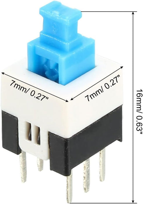 uxcell 40 Pcs 7mm x 7mm PCB Tact Tactile Push Button Switch, Self Lock, 6 Pin DIP
