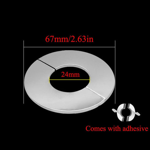 2pcs Stainless Steel Wall Split Flange, Round Escutcheon Plate Wall-mounted Water Pipe Cover for 22mm Diameter Pipe