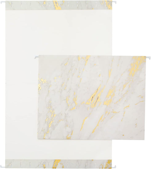 Paper Junkie 12 Pack Decorative Hanging File Folders, White and Pink with Gold Foil Marble Design (11.75 x 9 in)