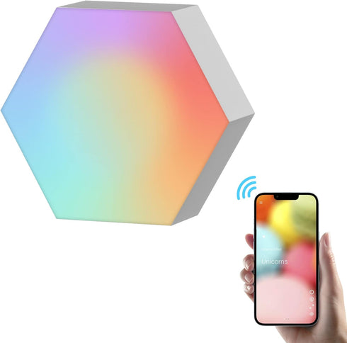 Yescom APP Control Smart LED Light Panels Hexagon Expansion Kit, 16 Million Colors Touch Lamp for Gaming Room