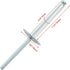 60 Pcs 3/16" x 1-1/4" Large Flange Aluminum Blind Rivets, Dome Head Pop Rivets for Installing Accessories