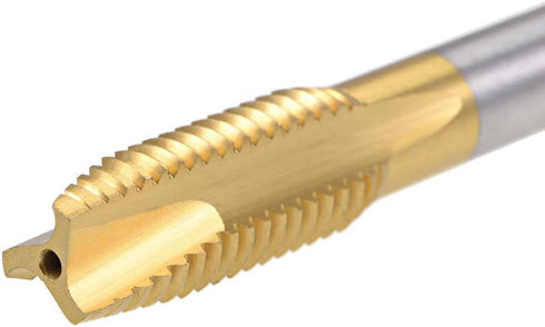 uxcell M10 x 1.5 Spiral Point Plug Threading Tap, High Speed Steel HSS 6542, Titanium Coated for Thread Repair