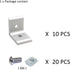 10Sets 10 Series 1" x 1" Aluminum Extrusion Profiles Corner 1010 Series Angle Bracket Connector with M6 T Slot Nuts Bolts for 1 Inch x 1 Inch Extruded Aluminium Profile Rail