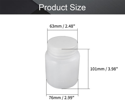 Othmro 10Pcs 300ml PE Plastic Lab Cylindrical Chemical Reagent Bottle, Wide Mouth Laboratory Reagent Bottle, Sample Sealing Liquid Storage Container for Food Store White by Othmro
