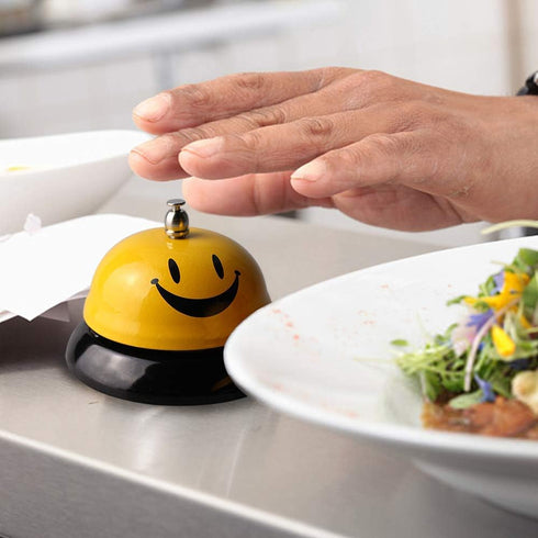EMDMAK Call Bell, Service Bell for Kitchen Restaurant Bar, Classic Concierge Hotel, 2 Pack, Yellow