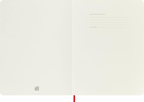Moleskine Classic Notebook - Soft Cover, XL (7.5" x 9.5") Ruled/Lined, Scarlet Red, 192 Pages