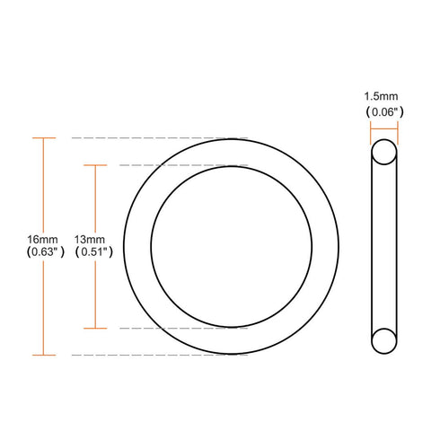 uxcell White Silicone O-Rings, 16mm OD 13mm ID 1.5mm Width VMQ Seal Gasket, Pack of 30 for Pipe Repair