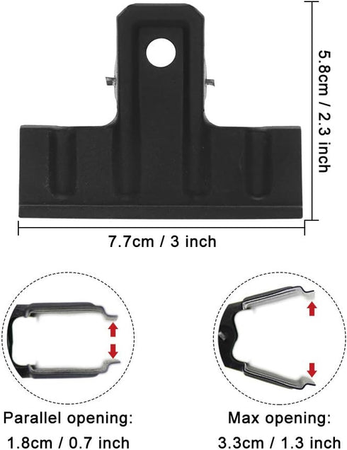 Coideal Black Large Bull Clips - 10 Pcs 3 Inch Long Metal Binder Paper Clip Clamps for Office