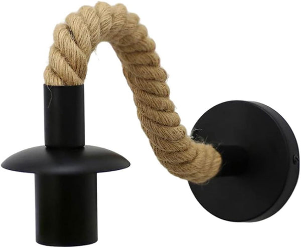 NIOMICO Vintage Wall Light Holder Rope Industrial Sconces Lamp Base for Corridor (No