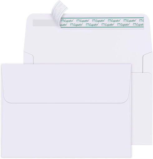 Eupako 5x7 Envelopes Self Seal 250 Pack, White A7 Envelopes for Cards, Photos, Invitations & Baby Showers