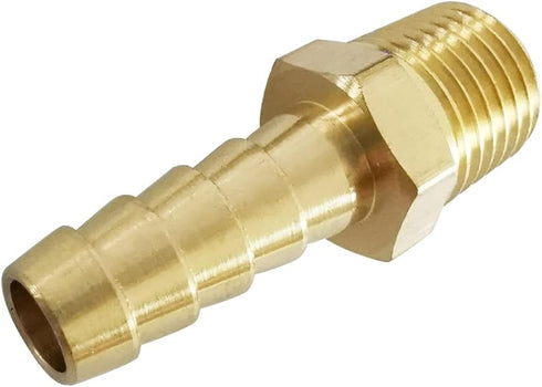 Avanty Brass Hose Barb Fitting, 1/8" Barbed x 1/4" NPT Male Adapter Connector, Pack of 2