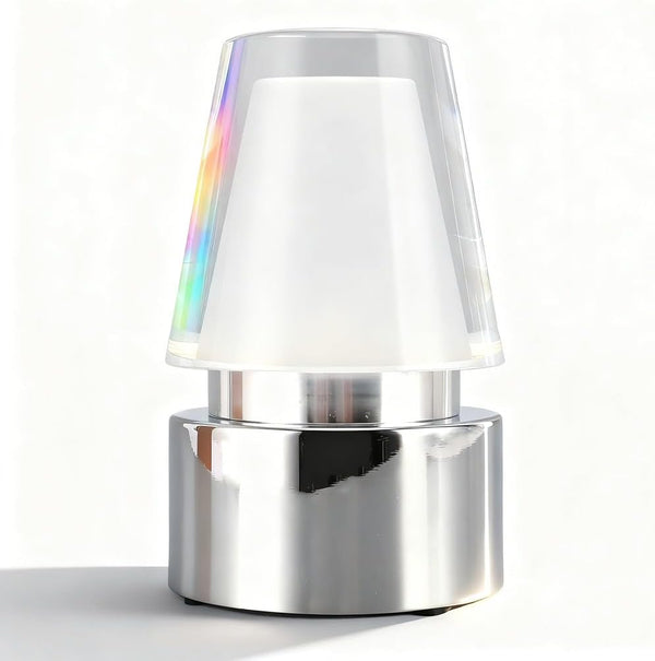 WIHFHGZ RGB Table Lamp, Color Changing USB Rechargeable Acrylic Desk Light, Mini Portable