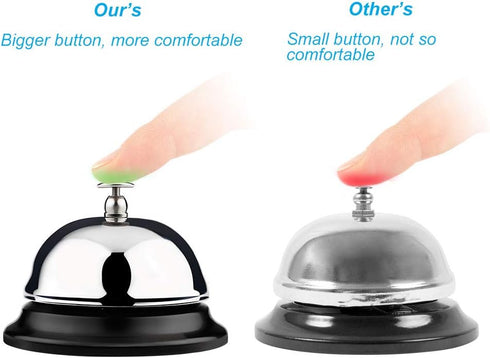 Service Bell, Call Bell, Desk Bell, Big Button, 2 Pack, Improved Version