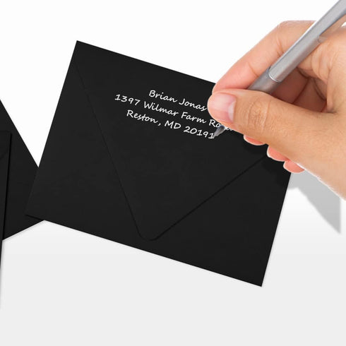 LUXPaper A2 Contour Flap Invitation Envelopes | Midnight Black | 4 3/8" x 5 3/4" | 80lb. Text | 50 Qty