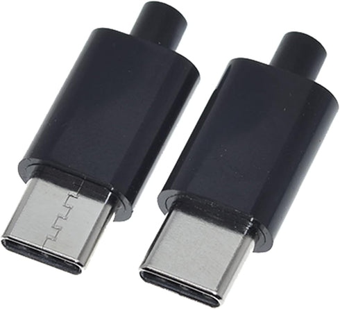 10Set USB 3.1 Type C Male Connector 24 Pin Data Line Interface, 24P PCB Board Support Module (Black)