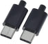 10Set USB 3.1 Type C Male Connector 24 Pin Data Line Interface, 24P PCB Board Support Module (Black)