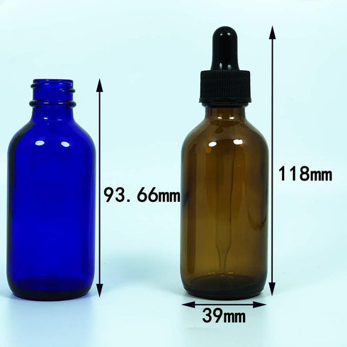 24Pack 2oz (60ml) Amber Glass Dropper Bottles, Essential Oil Bottles with Glass Eye Droppers