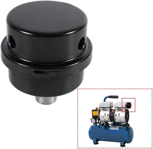 3/8" Central Pneumatic Compressor Parts Air Compressor Silencer Black Iron Intake Filter