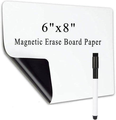 Small Magnetic Dry Erase Board Sheet for Fridge, 6"x8" Erasable WhiteBoard for Kitchen