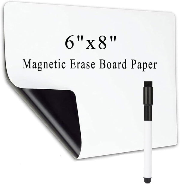 Small Magnetic Dry Erase Board Sheet for Fridge, 6"x8" Erasable WhiteBoard for Kitchen