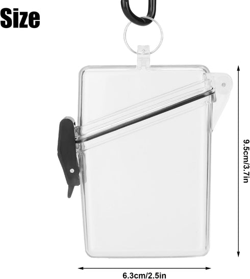 Transparent Clear Waterproof ID Card Badge Holder Case, Vertical Holders with Lanyard and Keychain for Office Supplies