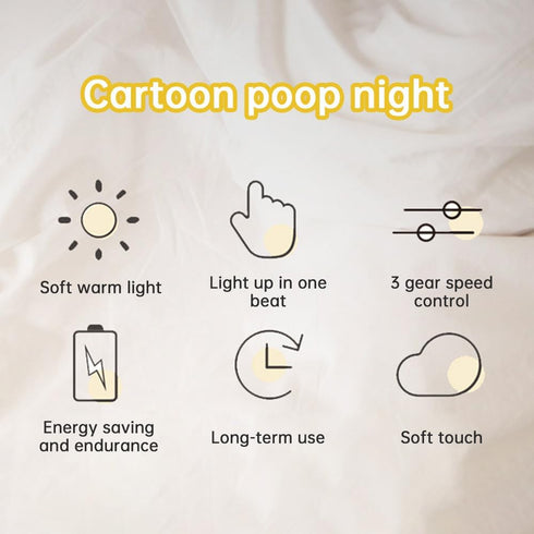 ACAGALA 3 Pack 3 Cute Poop LED Touch Night Light Emotion Night Lamp for Kids Toddler Baby Nursery Brightness Adjustable