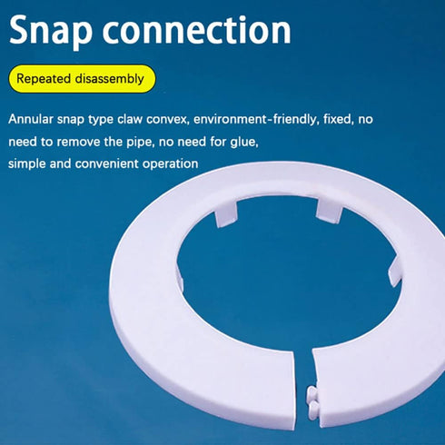 1.97" Outer Diameter Flange Water Pipe Cover, White PP Plastic Escutcheon Collar for Wall Pipe Decoration