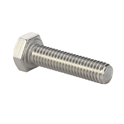 1/4-20 x 1/2" Hex Head Screw Bolt, Fully Threaded Stainless Steel 18-8, Plain Finish, Quantity 25