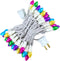 Easter String Lights LED Multi Color Glass C3 Lights, 50 Count, 120V UL Certified Connectable Outdoor String Light