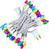 Easter String Lights LED Multi Color Glass C3 Lights, 50 Count, 120V UL Certified Connectable Outdoor String Light