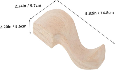 4pcs DOITOOL Solid Wood Carved Furniture Legs European Style Replacement Feet for Coffee Table Cabinet and Bedside