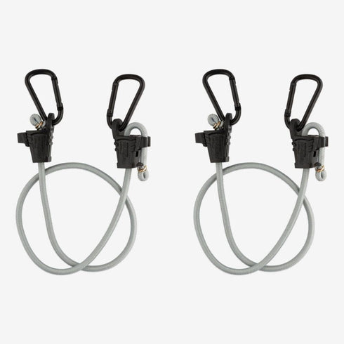 National Hardware N263-081 Bungee Cords with Carabiner 2 Pack Tie Down Straps with Adjustable Length, Useful as Car Hooks, Truck Accessories and Garage Organization, Black by National Hardware