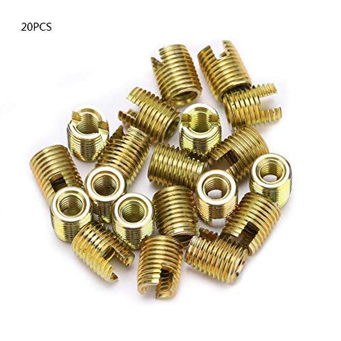 20Pcs Self Tapping Thread Inserts M2-M16 - Carbon Steel Thread Repair Inserts, 302 Type Combination Kit Set