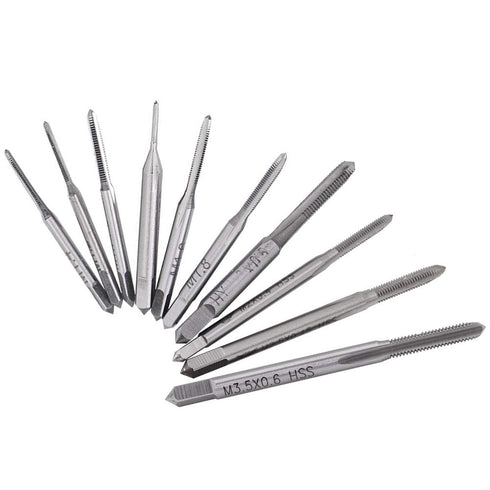 Yakamoz 10pcs Micro Taps Bits, Mini Machine Screw Drill Tap Set, Metric Thread Screws Plug Bit, Small Tapping Bits Tool