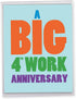 NobleWorks Big 4th Work Anniversary Card, Jumbo 8.5 x 11 Notecard for 4 Year Employee w/Envelope for Men, Women