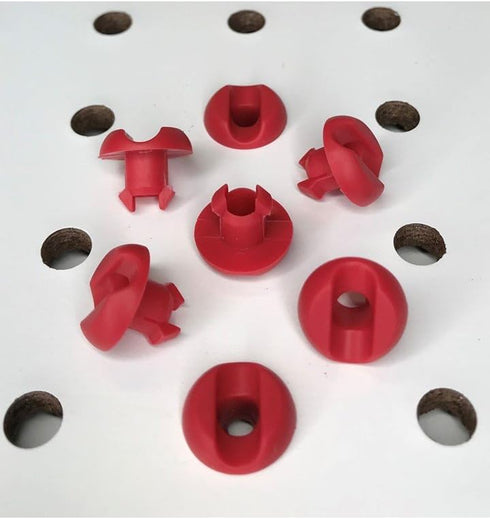 Pegboard Peg Locks, 50PCS (1/4 inch, Red)