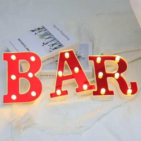 YUANYUYING Letter Neon Lights with Remote Control,Alphabet Number Signs for Wall Table Decor, Christmas Home Bar