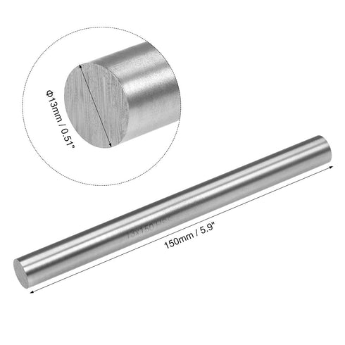 uxcell 13mm Round Steel Rod, 150mm HSS Lathe Bar Stock Tool for Shaft Gear Drill Lathes, 2pcs
