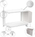 VEDECASA 2 Tier Modern White Wooden Under Desk Printer Stand with Storage Bag for Home Office