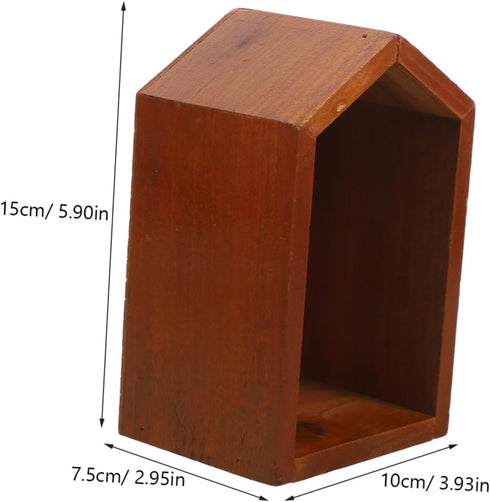 SOLUSTRE Retro House-Shaped Desk Organizer - Small Storage Shelf