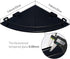 WAKLOND 8MM 304 (1Pack) Black Glass Corner Shower Shelves for Bathroom, Thick Tempered Glass Floating Shelves for Wall