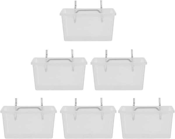 Hemobllo 6pcs Peg Board Storage Bins with Hooks Square Shape Thickened Plastic