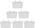 Hemobllo 6pcs Peg Board Storage Bins with Hooks Square Shape Thickened Plastic