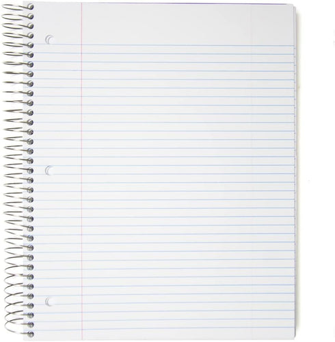 Top Flight Wired 3-Subject Wirebound Notebook with 4 Pockets, 120 Sheets, College Rule, 11 x 8.875 Inches, 1 Notebook,
