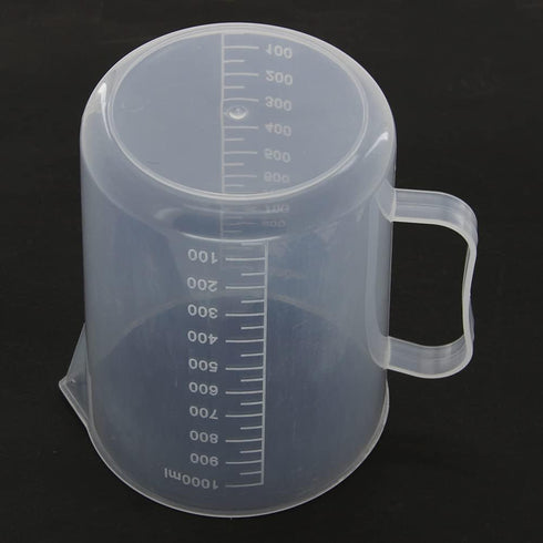 Bettomshin 1Pcs 1000ml Metric Plastic Graduated Beaker, Multipurpose Mixing Cups Measuring Cup for Lab Kitchen