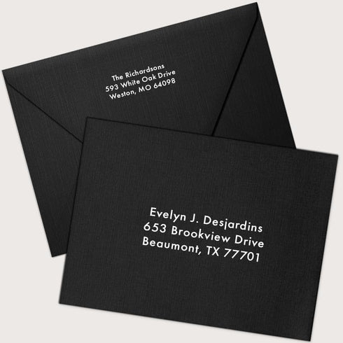 LUXPaper 4Bar A1 Contour Flap Invitation Envelopes | Black Linen | 3 5/8" x 5 1/8" | 80lb. Text | 50 Qty