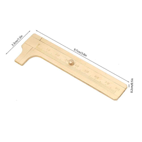 Measuring Tool Portable Solid Copper Vernier Caliper 0-80mm Caliper Ruler for Archaeology